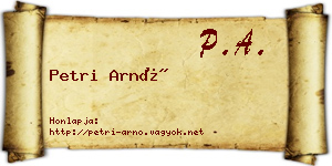 Petri Arnó névjegykártya